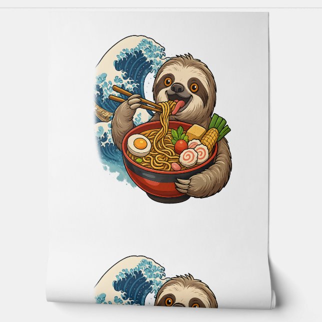 Papier Peint Sloth Mange Japonais Ramen (Déroulement)