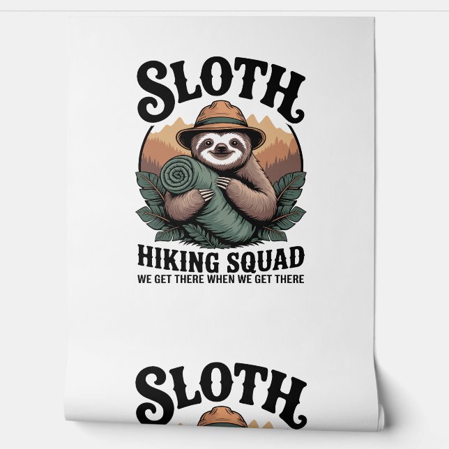 Papier Peint Sloth Randonnée Squad Funny Camping (Déroulement)