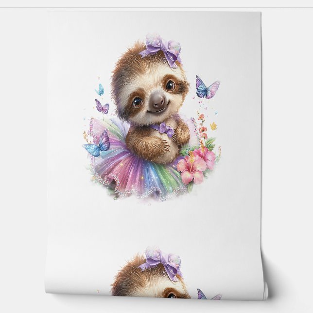 Papier Peint Sloth Shirt Safari Rainbow Summer (Déroulement)