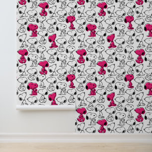 Papier Peint Snoopy Black & Magenta Motif