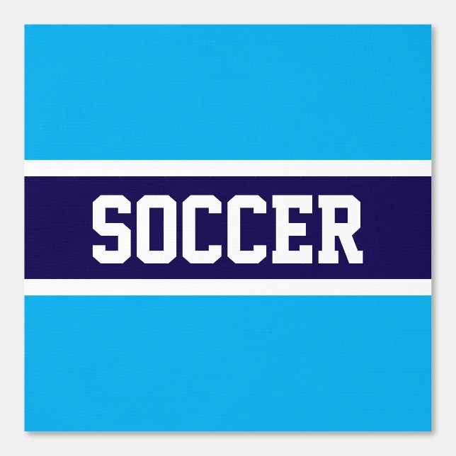 Papier Peint SOCCER Athletic Navy Azure Blue White Stripes (Recto)