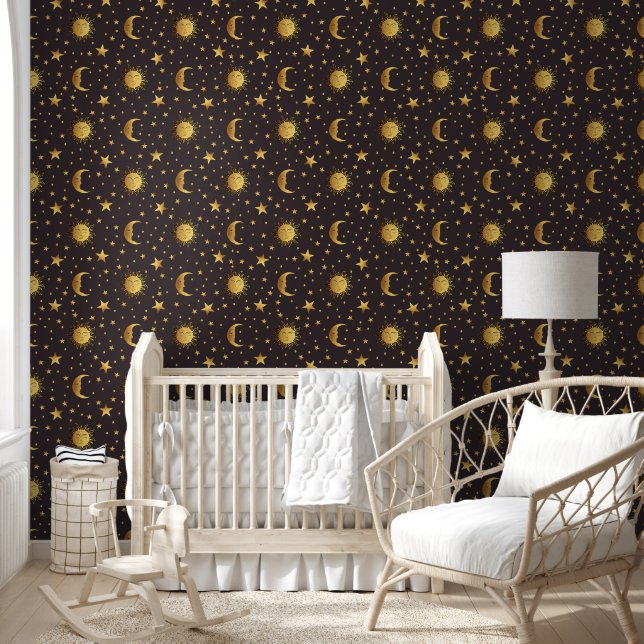 Papier Peint Soleil et Lune (Enfants)