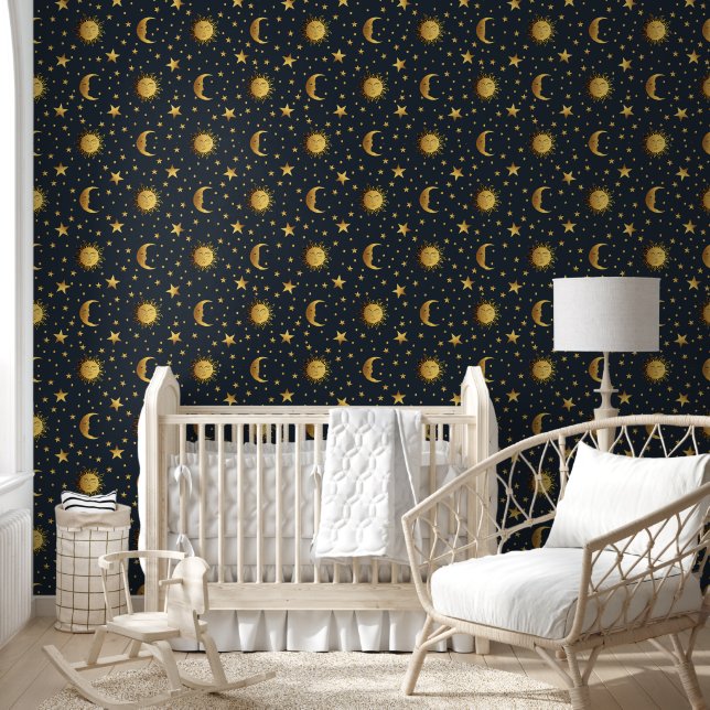 Papier Peint Soleil et Lune (Enfants)