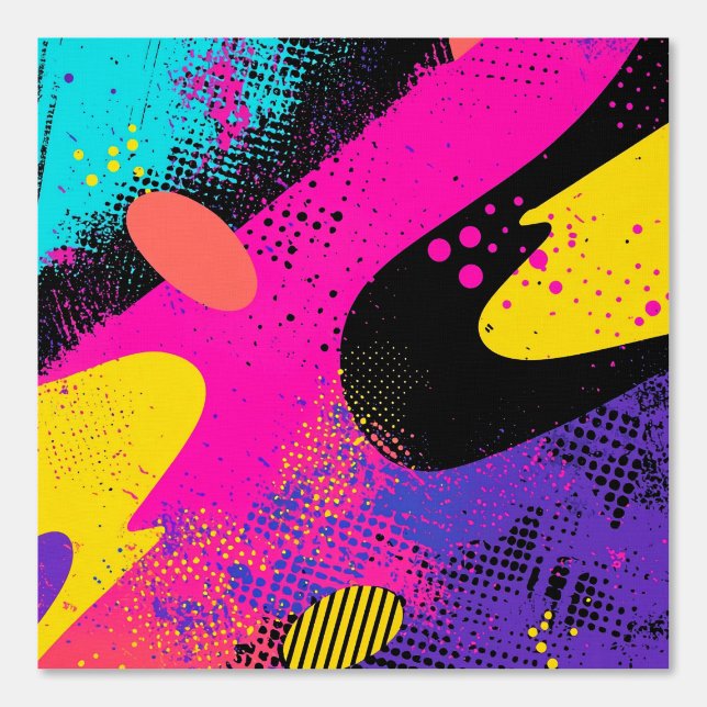 Papier Peint Splash couleur Abstrait dans le style comique rétr (Recto)