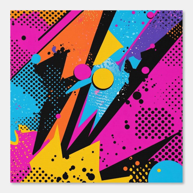 Papier Peint Splash couleur Abstrait dans le style comique rétr (Recto)