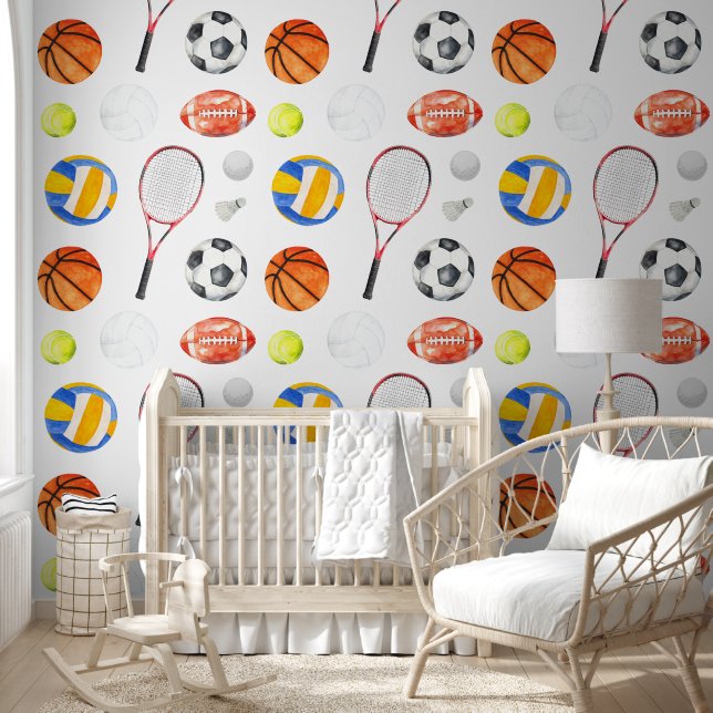 Papier Peint Sport Athlétisme Boules Salle d'enfant Nursery Pee (Enfants)