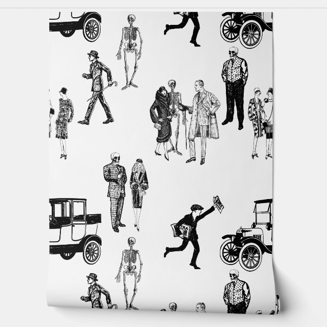 Papier Peint squelette toile des années 1920 flappers antique s (Déroulement)