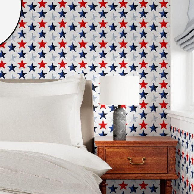 Papier Peint Star Spangled Red White Blue Big Stars Americana (Créateur téléchargé)