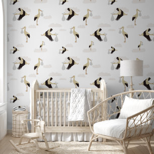 Papier Peint Stork Nouveau-né bébé garçon fille Motif