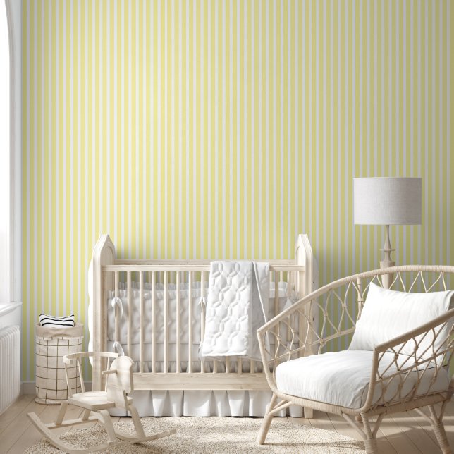 Papier Peint Stripes Chiffon Yellow and White (Enfants)