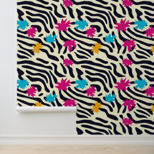 Papier Peint Stripes zébrées Abstraites avec pellicule de peint