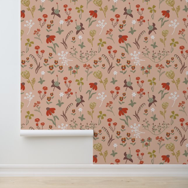 Papier Peint Style d'art populaire de petites fleurs (Application)