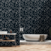 Style japonais moderne art in cream and black.
