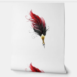 Papier Peint Stylo rouge en plumes avec nib or