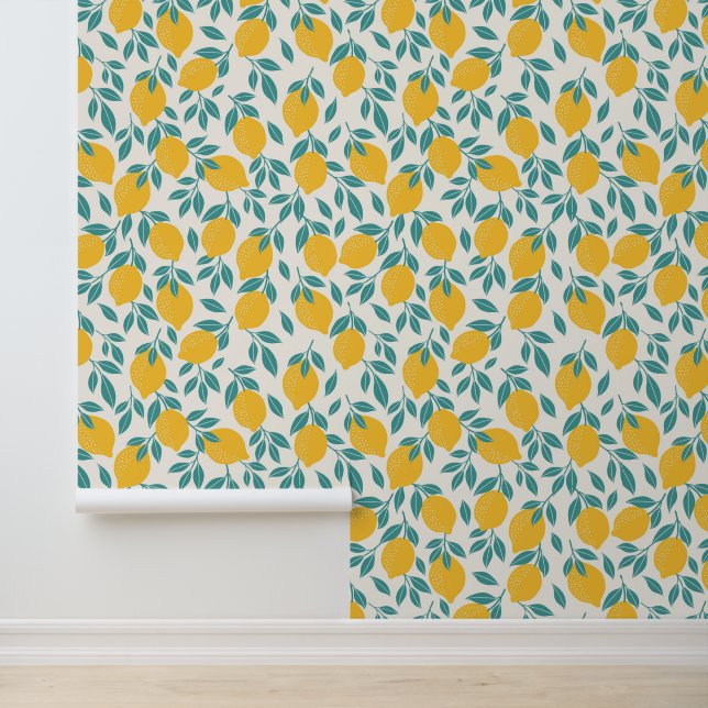 Papier Peint Sucré Branches de citron Motif (Application)