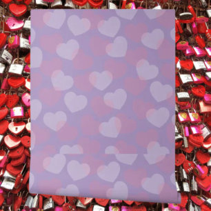 Papier Peint Sucrerie Pailletée Motif Cœur Lavande