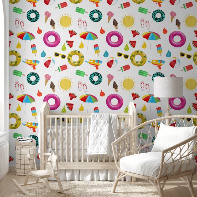 Papier Peint Summer Party Beach Pool Motif Amusant (Enfants)