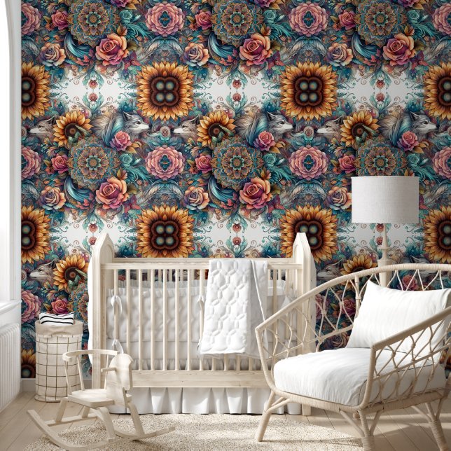 Papier Peint Sunflowers majestueux Wolf & Boho (Enfants)