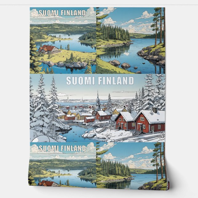 Papier Peint Suomi Finlande Illustrations de la nature (Déroulement)