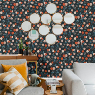 Papier Peint Superbe Motif de feuillage bleu