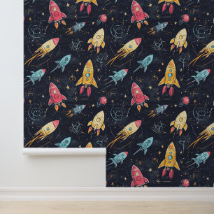 Papier peint sur le thème astronautique pour les a