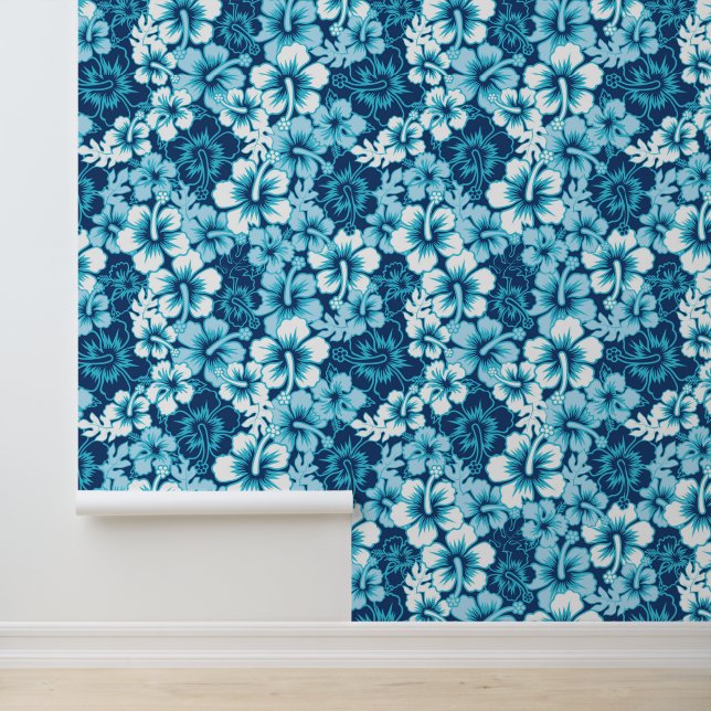Papier Peint Surf Floral Hibiscus Motif (Application)