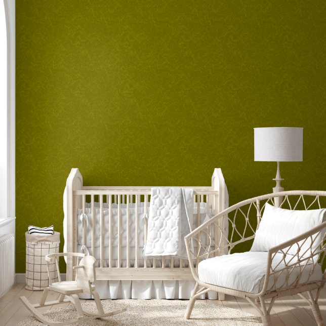 Papier Peint Surface vert olive avec un motif subtil en spirale (Enfants)