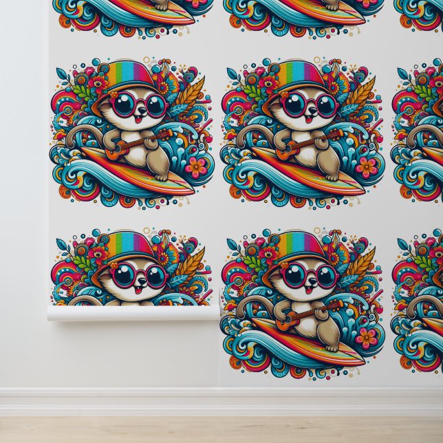 Papier Peint Surfer psychédélique Dude (Application)