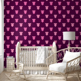 Papier Peint Sweet Baby Girl Rose Mode Profond Purple Nursery