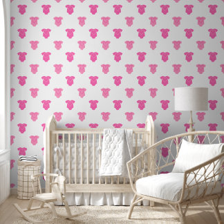 Papier Peint Sweet Baby Girl rose Motif de mode