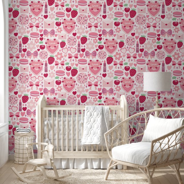 Papier Peint Sweet Cherry Love Esthétique (Enfants)