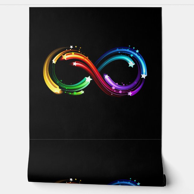 Papier Peint Symbole de l'infini des comètes arc-en-ciel (Déroulement)