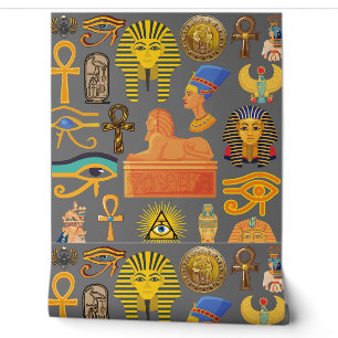 Papier Peint Symbole de motif hiéroglyphe égyptien antique 