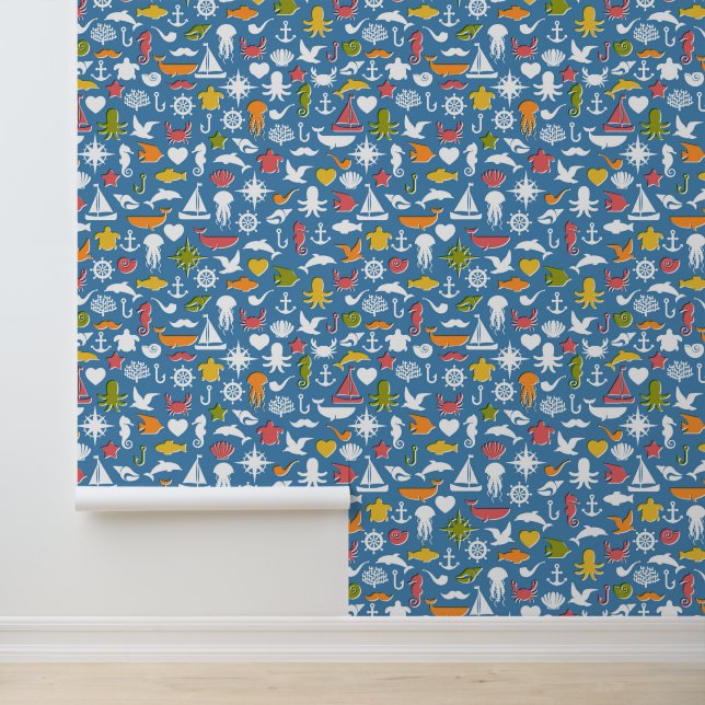 Papier Peint Symboles maritimes Motif (Application)