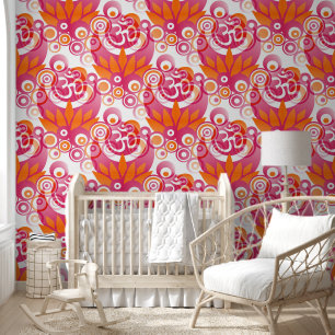 Papier Peint Symboles spirituels Om Lotus - motif sans fin 3