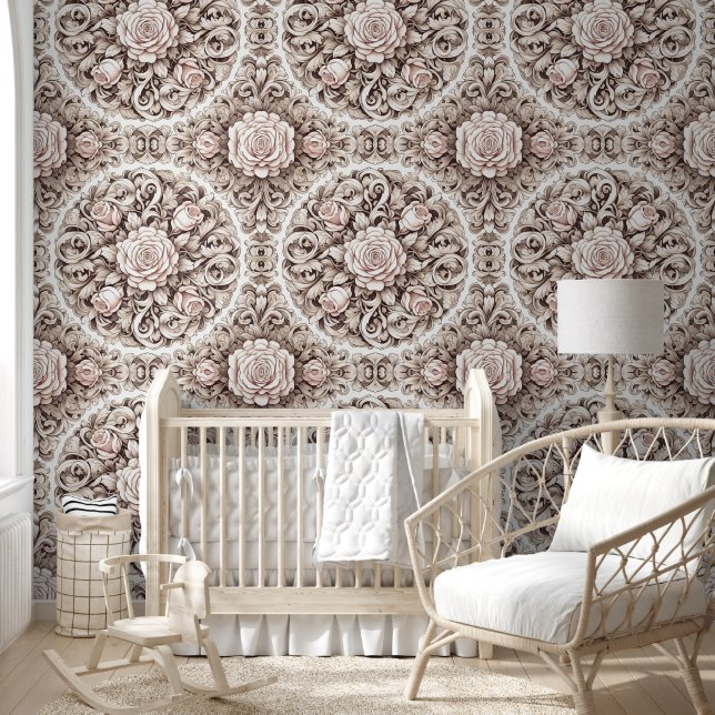 Papier Peint Symphonie florale rose pâle (Enfants)