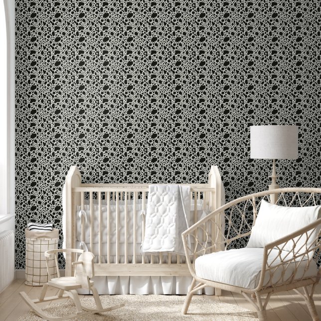Papier Peint Tache noir et blanc moderne (Enfants)
