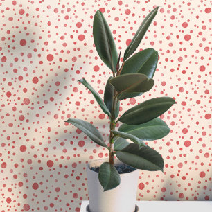 Papier Peint Taches et points à l'aquarelle rouge crème