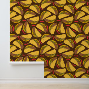 Papier Peint Tacos et poivrons Peppers Food Patterned