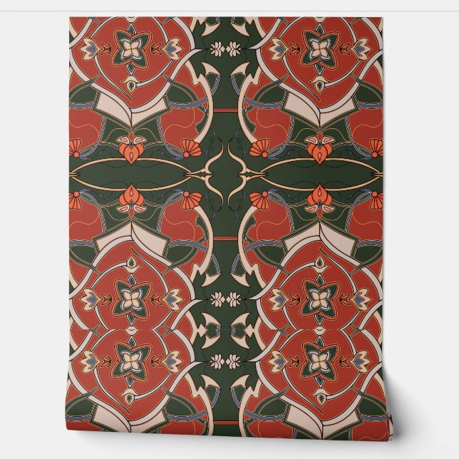 Papier Peint Tapis perse dessiné à la main (Déroulement)