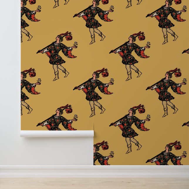 Papier peint Tarot - La carte d'idiot - Jaune (Application)