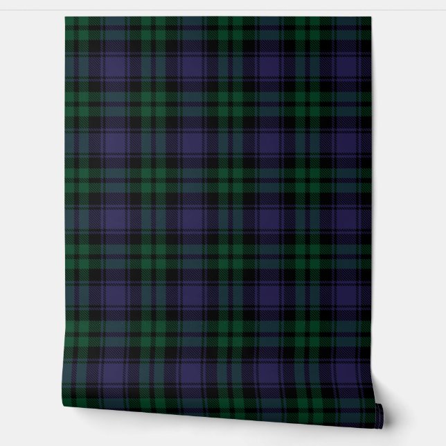Papier Peint Tartan Black Watch, Carreaux (Déroulement)