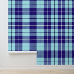 Papier Peint Tartan bleu clair