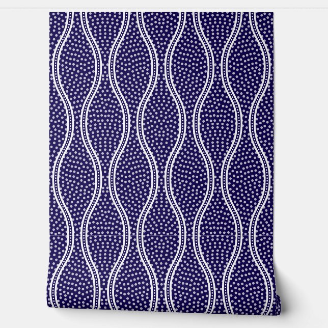 Papier Peint Tatewaku bleu foncé même Komon (Déroulement)