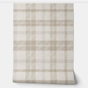Papier Peint Taupe écossais apaisé de style ferme avec texture