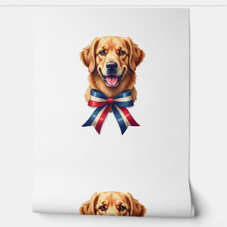 Papier Peint Tee à double ruban de retriever doré patriotique