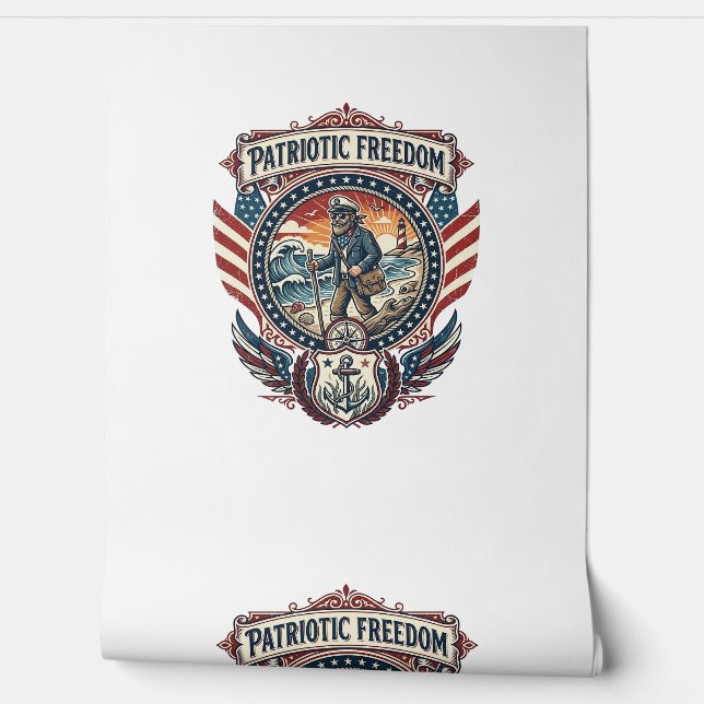 Papier Peint Tee-shirt graphique vectoriel Patriotic Beachcombe (Déroulement)