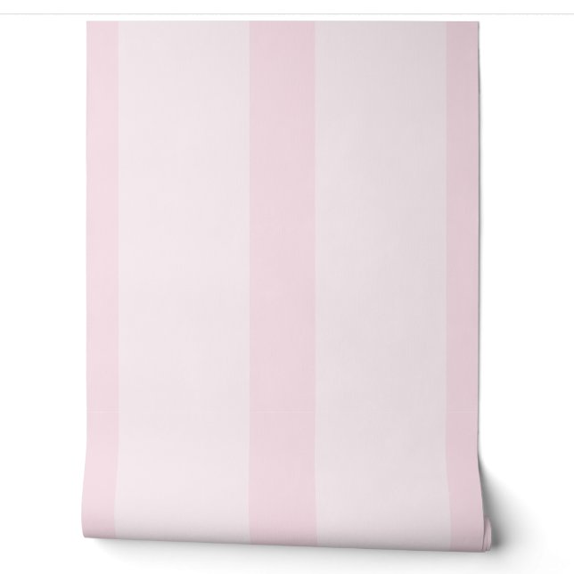Papier Peint Teintes Rose Clair Pastel en Rayures (Déroulement)