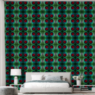 Papier Peint Tempête rouge Floral Art moderne Abstrait Motif co