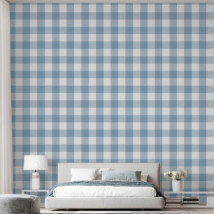 Papier Peint Tendance 6" Vérification Buffalo Bleu Clair
